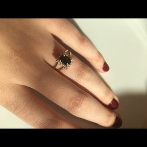 Sapphire Ring in Gold w/ Diamonds